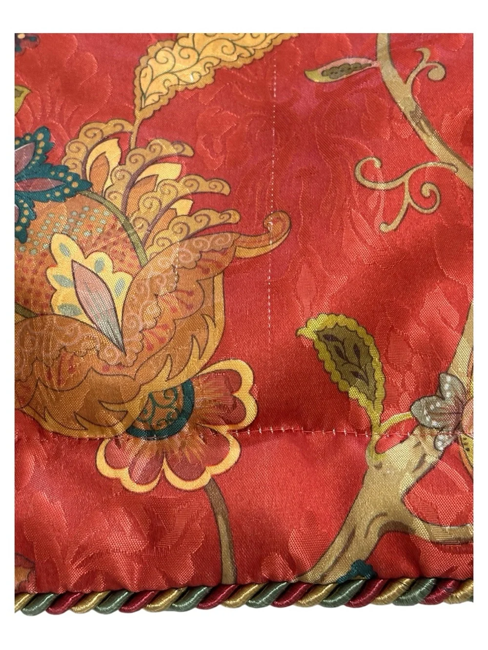 2 J Queen New York Key Largo Padded Pillow Shams King Orange Jacobean Floral